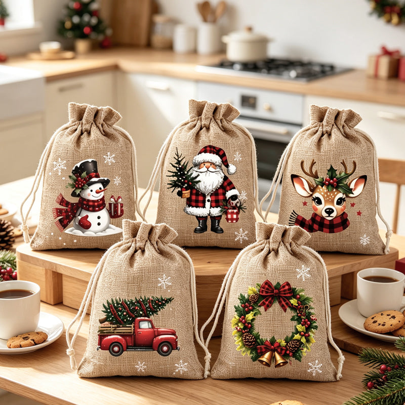 ⏳Limited-time 50% off⏰Christmas Drawstring Gift Bags🧦🎅