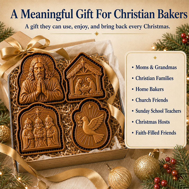 🎄🥧 Faith-Inspired Christmas Mini Pie Mold – 3D Holiday Pastry Press for Meaningful Christmas Baking
