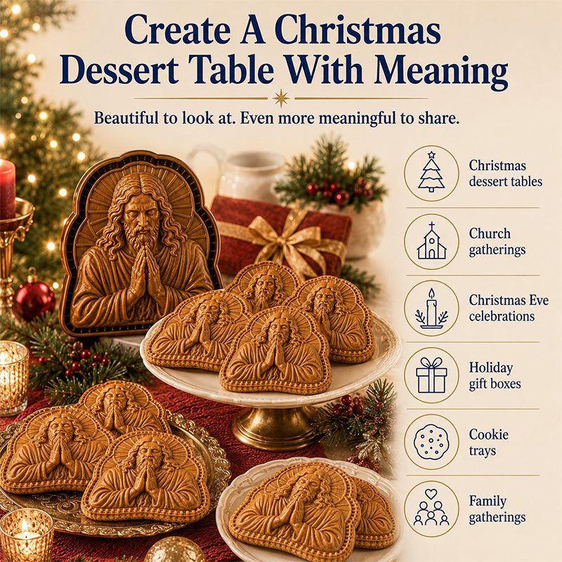 🎄🥧 Faith-Inspired Christmas Mini Pie Mold – 3D Holiday Pastry Press for Meaningful Christmas Baking