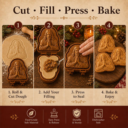 🎄🥧 Faith-Inspired Christmas Mini Pie Mold – 3D Holiday Pastry Press for Meaningful Christmas Baking