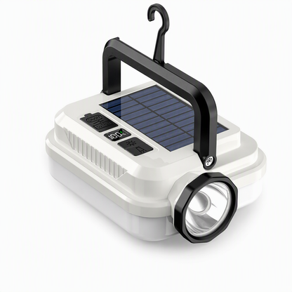 🔋Dual‑Light Solar Camping Lantern‑Multi‑Function Portable Solar Work Light with Power Bank, Hanging Emergency Lamp for Camping Hiking Power‑Outage💡