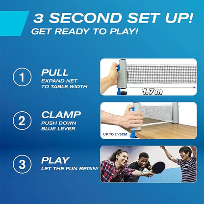 Retractable & Portable Ping Pong Net