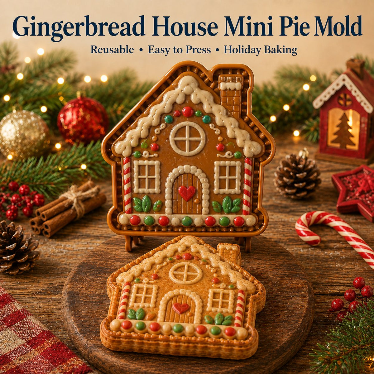 🎄🥧 Christmas Mini Pie Mold 🎅 Festive Press Maker for Santa, Gingerbread & Reindeer Pastries
