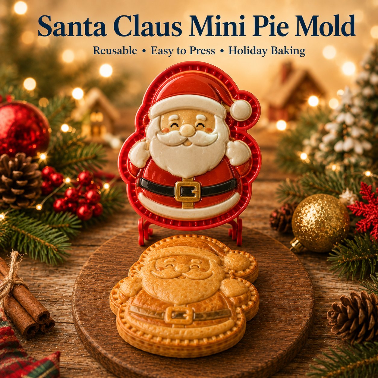 🎄🥧 Christmas Mini Pie Mold 🎅 Festive Press Maker for Santa, Gingerbread & Reindeer Pastries
