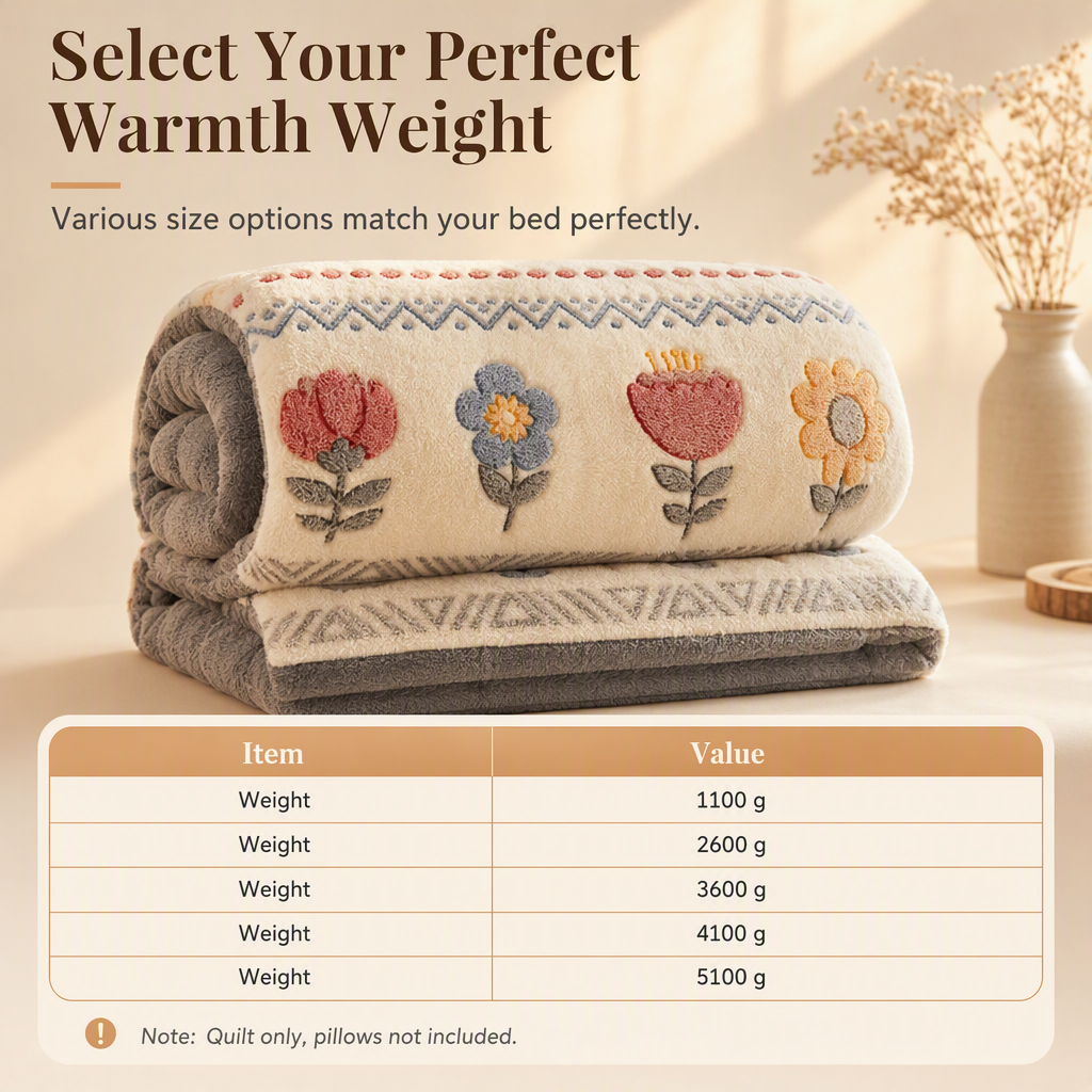 📢📢50% OFF !! ⏰Double-Sided Sherpa Fleece Comforter – Thick Warm Winter Quilt with Soft Velvet Feel for Cozy Bedroom Bedding