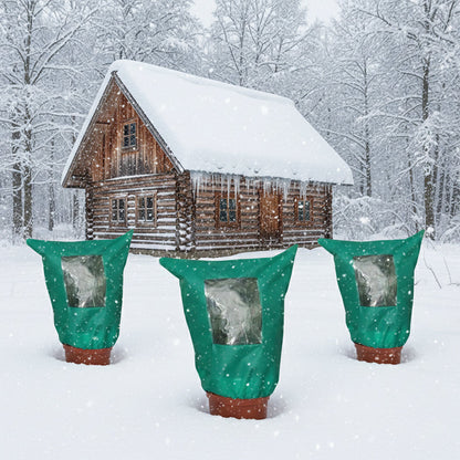 Freeze Protection Winter Plant Cover with Zipper & Drawsting