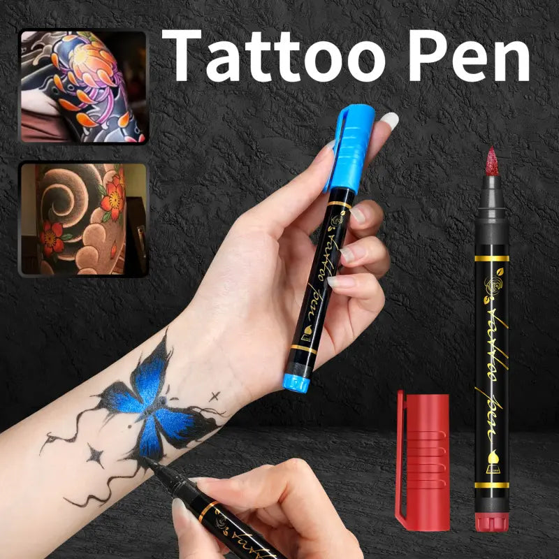 Cosmetic Grade Temporary Tattoo Markers for Skin, 10/15/30 Vibrant Colors Flexible Brush Tip Pens, 30 Colors+12 Stencils, High Detail, Face Makeup Halloween, None Toxic, Office Stationery Writing Tool