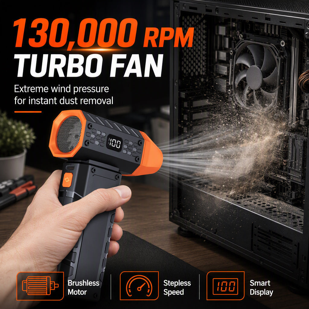 Handheld Mini Turbo Fan with Brushless Motor