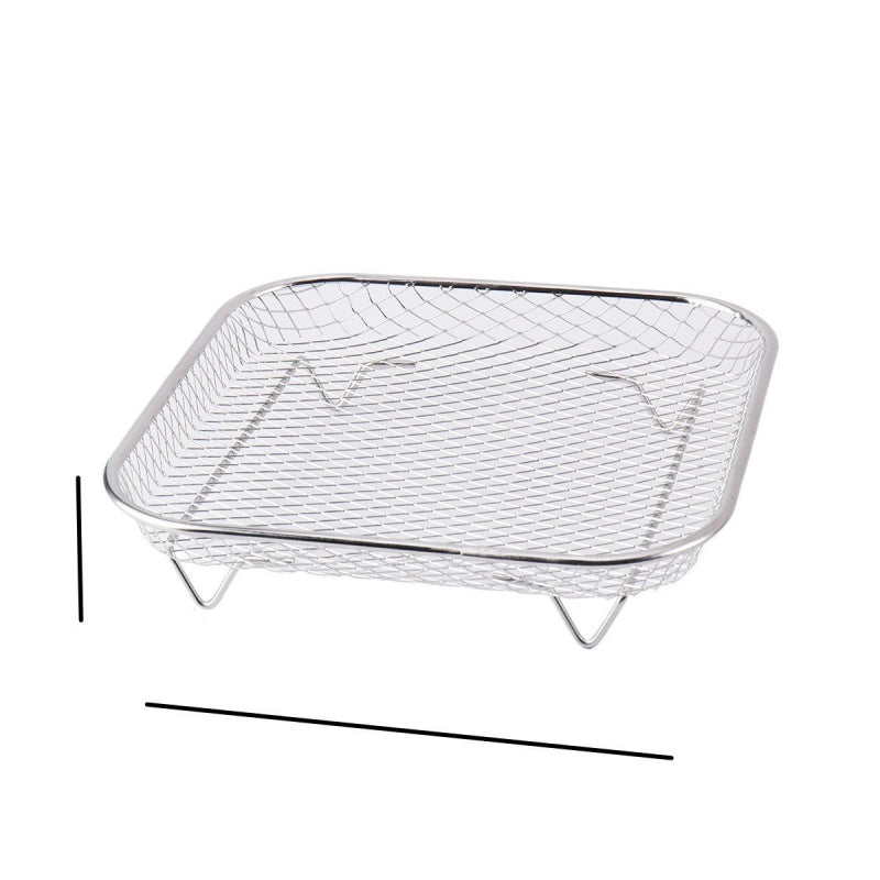 3-Layer 304 Stainless Steel Air Fryer Rack, Stackable Grill Basket and Toast Rack for Chicken Wings and Toast, Cooking Rack for Indoor Kitchen Grill Accessories, Grilling Accessories