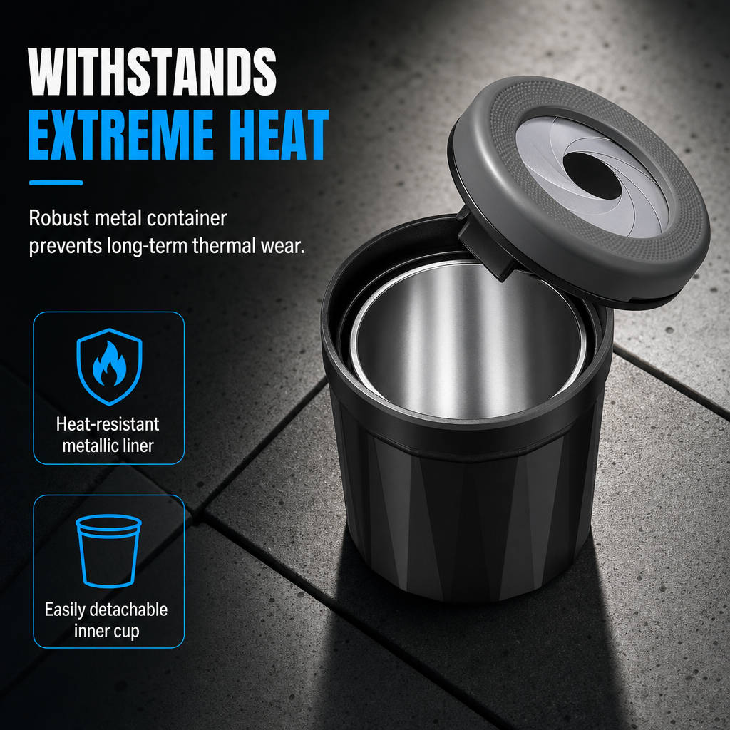Multifunctional Car Ashtray with Lid
