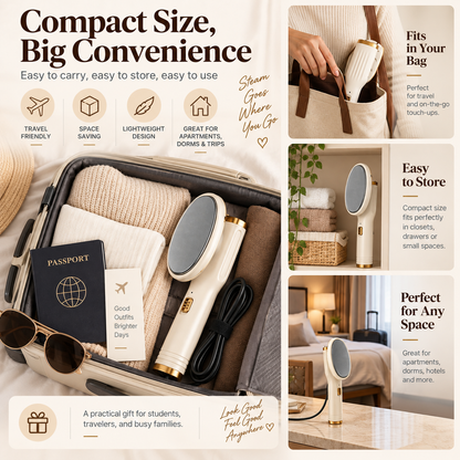 🥳2026 HOT SALE🥳💞50K+ SOLD! 👔💨 50% OFF! Handheld Garment Steamer – 20s heat-up, dry & wet modes, leak-proof. Remove wrinkles in minutes – step out sharp every morning! 🌫️✅