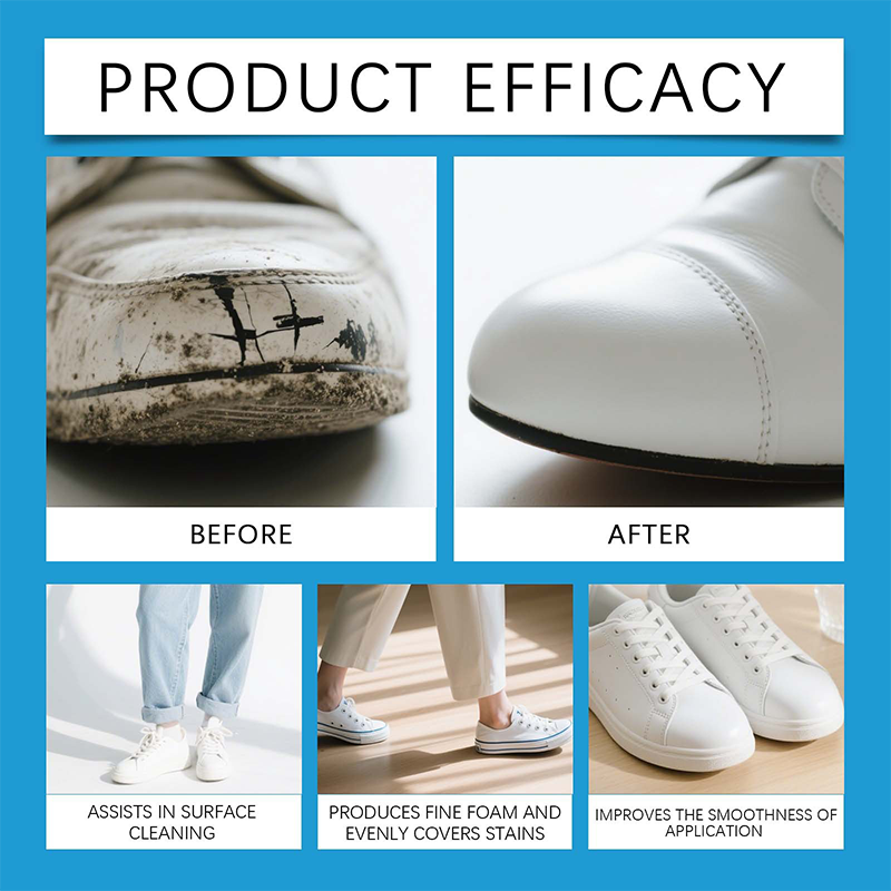 Water-Free White Shoe Cleaning Cream with Sponge