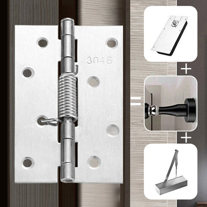 🚪✨ Stainless Steel Self-Closing Door Hinge – Built-In Spring Mechanism, Durable & Easy to Install for Home, Cabinet & DIY