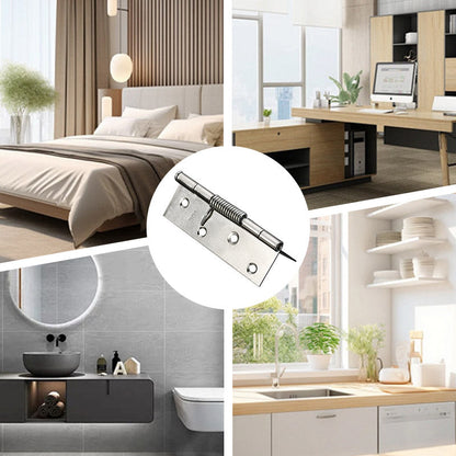 🚪✨ Stainless Steel Self-Closing Door Hinge – Built-In Spring Mechanism, Durable & Easy to Install for Home, Cabinet & DIY