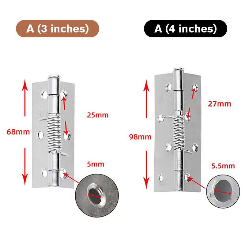 🚪✨ Stainless Steel Self-Closing Door Hinge – Built-In Spring Mechanism, Durable & Easy to Install for Home, Cabinet & DIY