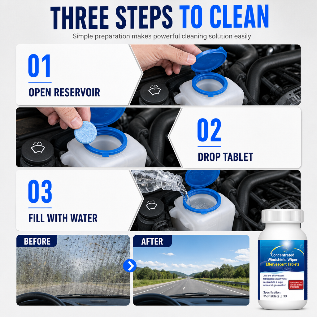 ⏳Limited-time 50% off⏰Car Windshield Washer Effervescent Tablets🚗🫧