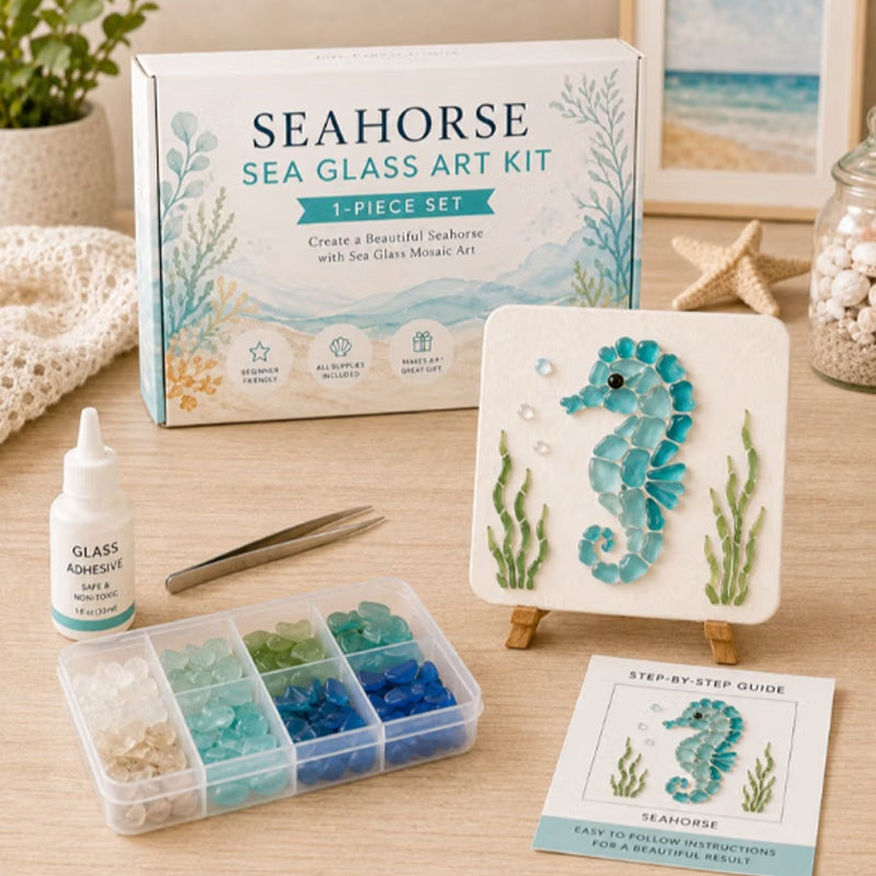 🌊✨ DIY Sea Glass Mosaic Art Kit – Create Your Own Ocean-Inspired Decor