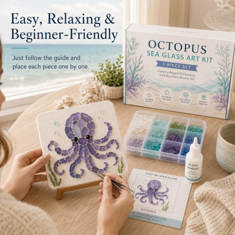 🌊✨ DIY Sea Glass Mosaic Art Kit – Create Your Own Ocean-Inspired Decor