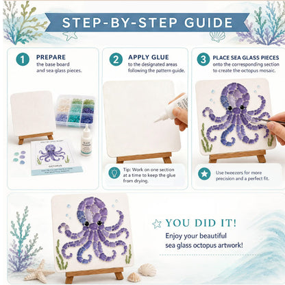 🌊✨ DIY Sea Glass Mosaic Art Kit – Create Your Own Ocean-Inspired Decor