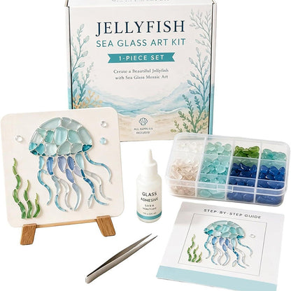 🌊✨ DIY Sea Glass Mosaic Art Kit – Create Your Own Ocean-Inspired Decor