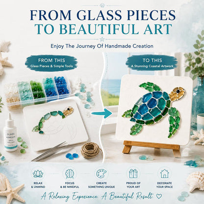🌊✨ DIY Sea Glass Mosaic Art Kit – Create Your Own Ocean-Inspired Decor