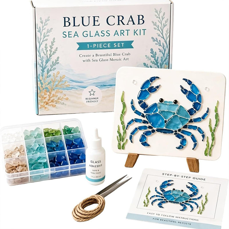 🌊✨ DIY Sea Glass Mosaic Art Kit – Create Your Own Ocean-Inspired Decor