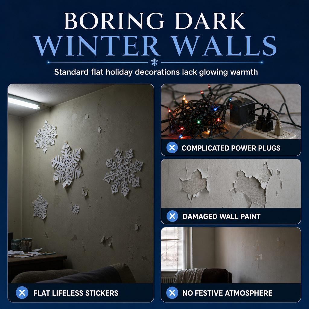 ❄Glowing Snowflake Night Light Wall Stickers💡