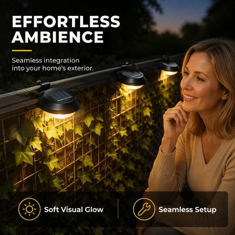 ☀️ Solar Gutter Wall Lights: Zero Electricity, 3 LED, Waterproof, Auto On