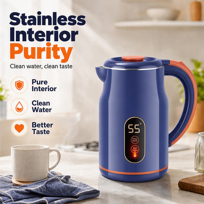 🎁2026 New Arrivals 50% OFF💥☕ Smart Electric Kettle: 3L, 1500W Fast Boil, 55°C Keep Warm, Temp Display, Cool-Touch