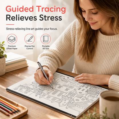 Simple Stick Figure Line Art Coloring Book