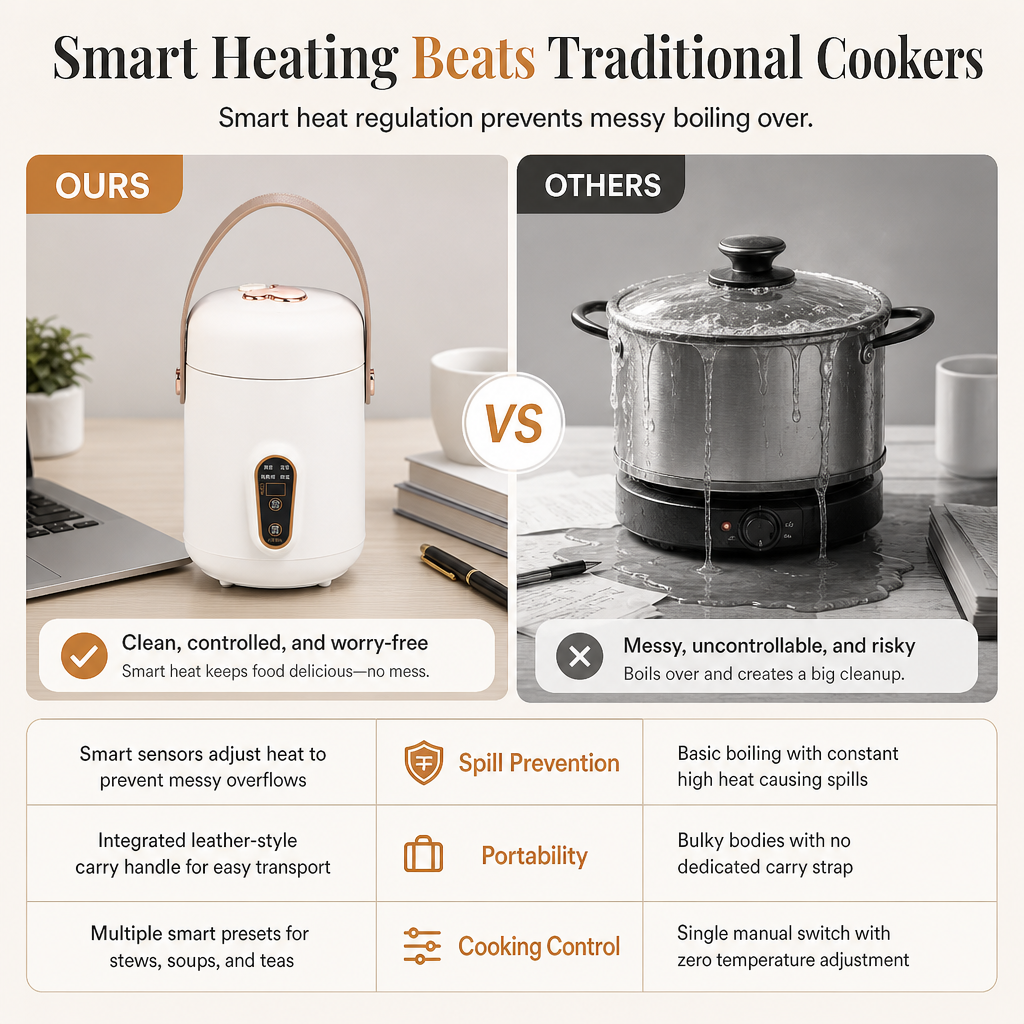 🍜⚡ Portable Mini Electric Cooking Pot – Hot Meals Anywhere