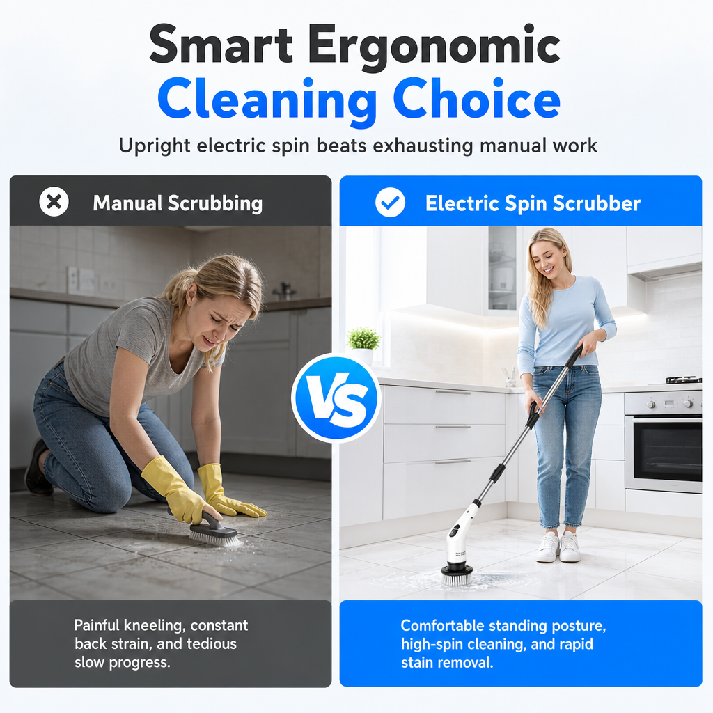⚡🛁 Cordless Electric Cleaning Brush – Extendable Spin Scrubber for Bathroom & Floors