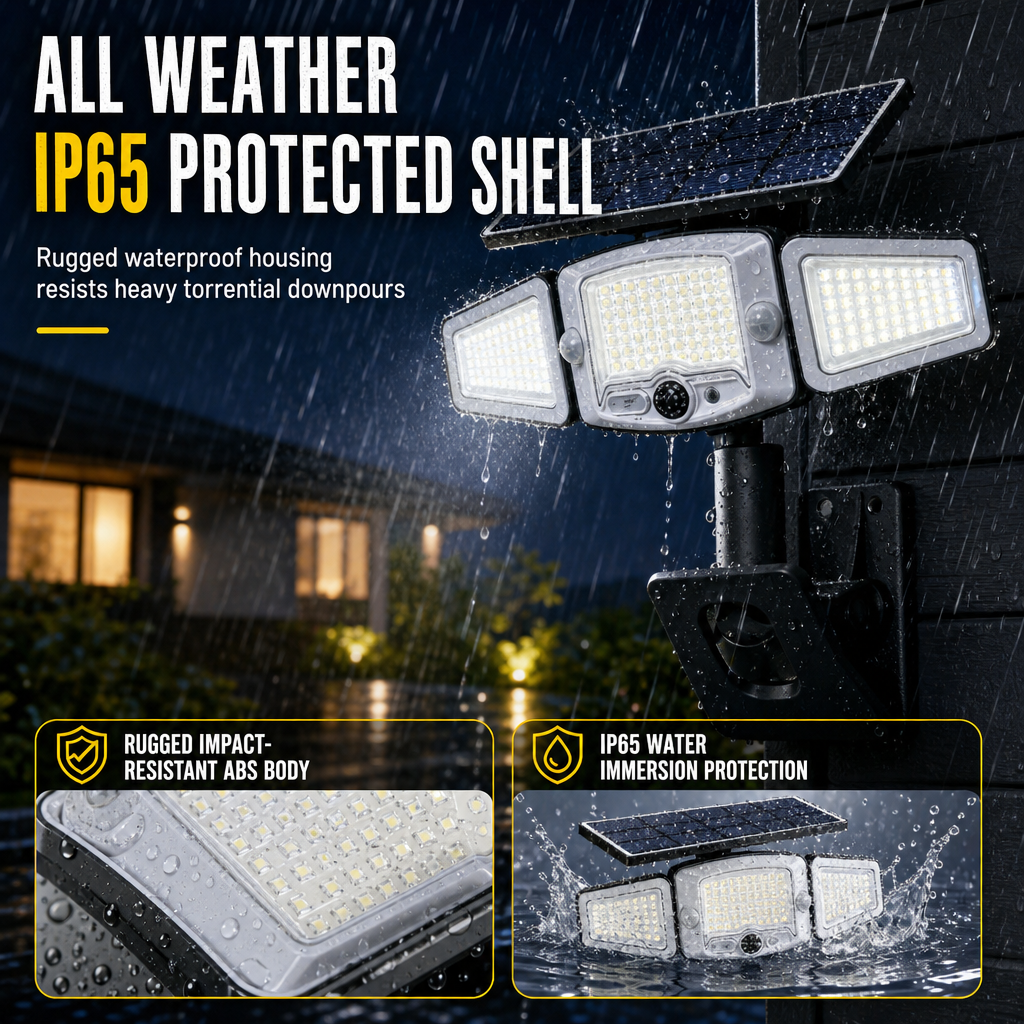 Solar 3-Head Motion Sensor Light