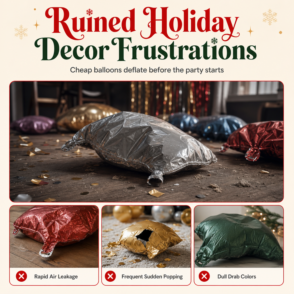 50-Piece Christmas Bowknot Hanging Balloons