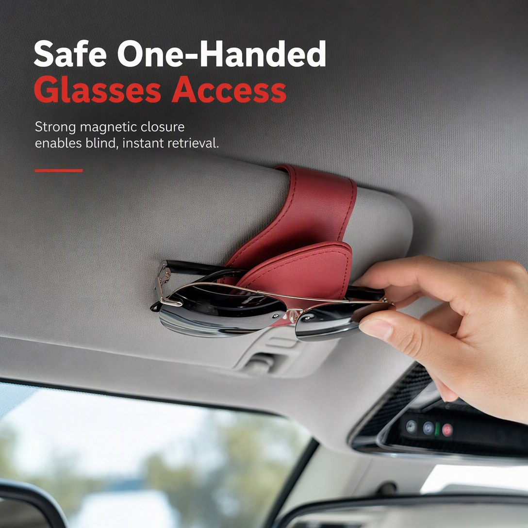 Universal Portable Car Sunglasses Holder & Ticket Card Clip