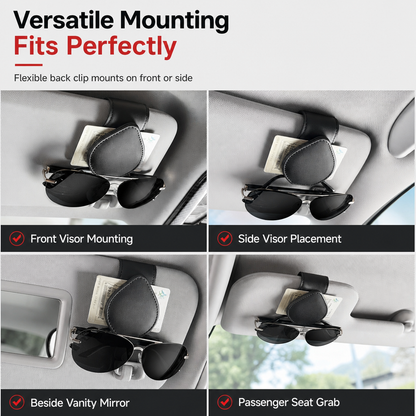 Universal Portable Car Sunglasses Holder & Ticket Card Clip