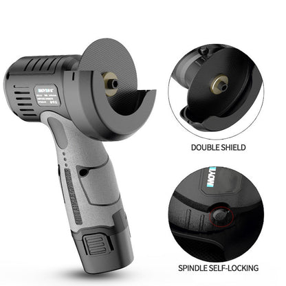 📢📢50% OFF !! ⏰Mini Angle Grinder: 400W, 15000 RPM, Cordless, 1500mAh, with Cutting Disc & Safety Guard