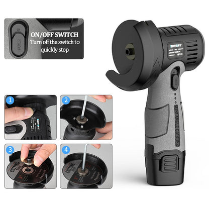 📢📢50% OFF !! ⏰Mini Angle Grinder: 400W, 15000 RPM, Cordless, 1500mAh, with Cutting Disc & Safety Guard