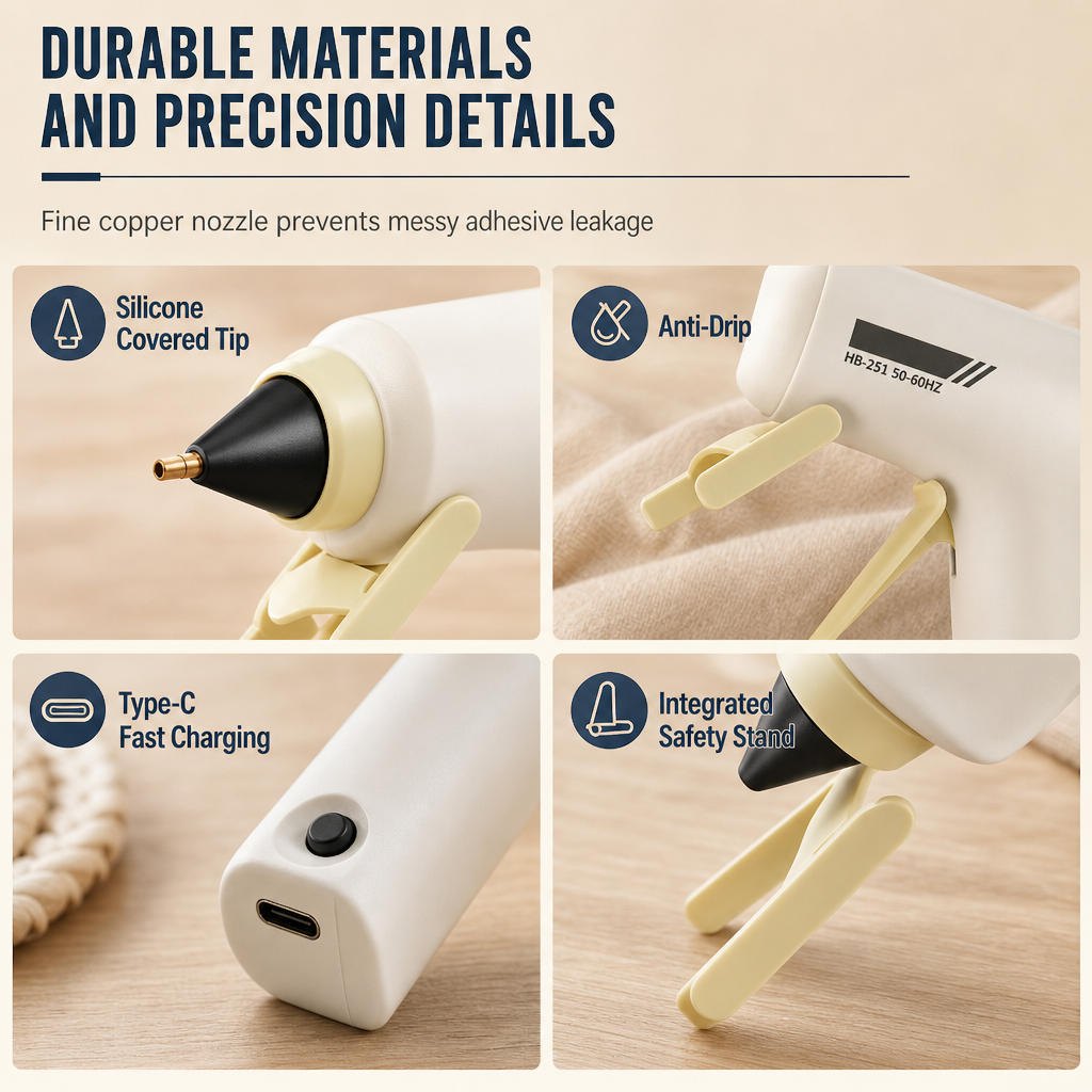 🔥✨ Rechargeable Mini Cordless Hot Glue Tool – Portable DIY Crafting