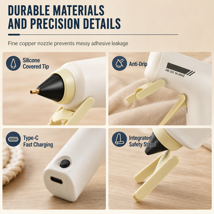 🔥✨ Rechargeable Mini Cordless Hot Glue Tool – Portable DIY Crafting