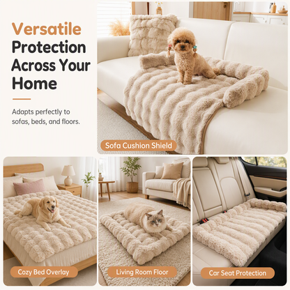 🐾 Plush Pet Furniture Protector: Faux Fur, Anti-Scratch, Non-Slip Back, Quilted