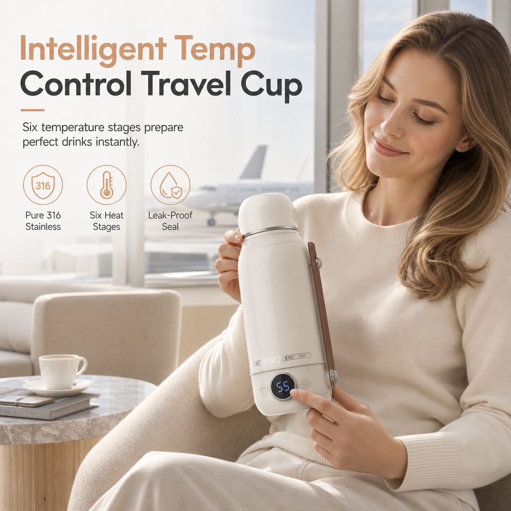 ✨ 800 ml travel kettle with temperature control – safe hot water whenever you’re on the go