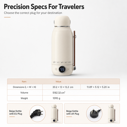 ✨ 800 ml travel kettle with temperature control – safe hot water whenever you’re on the go