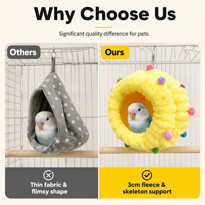 🌿 Soft Hanging Bird Bed with Plush Fleece Interior for Small Bird Cages