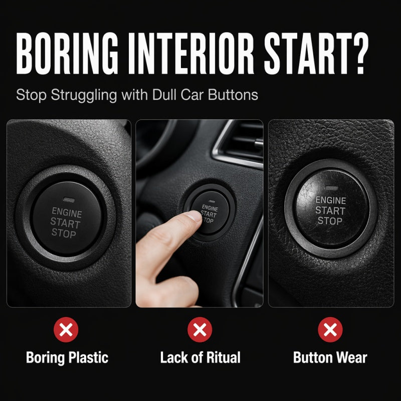 🚗 Car Start Button Rocker Lever: Full-Metal, Mechanical Feedback, Universal, Adhesive