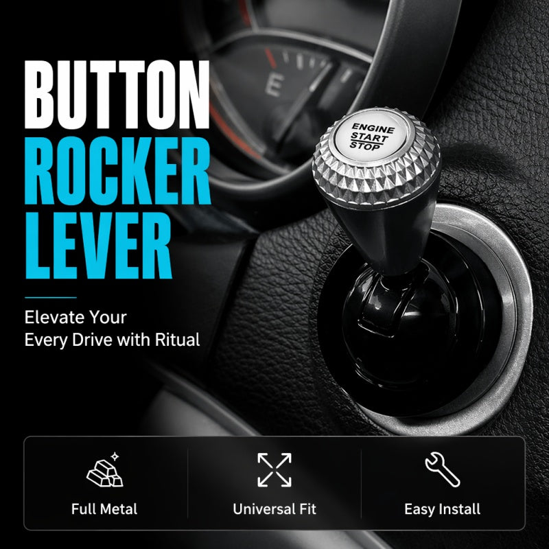 🚗 Car Start Button Rocker Lever: Full-Metal, Mechanical Feedback, Universal, Adhesive
