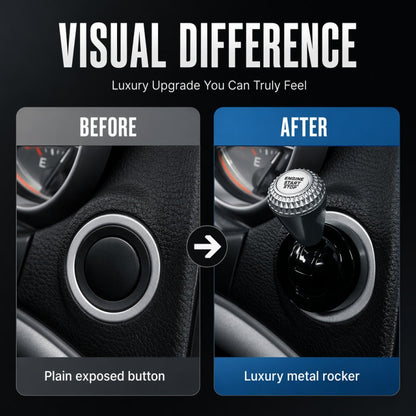 🚗 Car Start Button Rocker Lever: Full-Metal, Mechanical Feedback, Universal, Adhesive