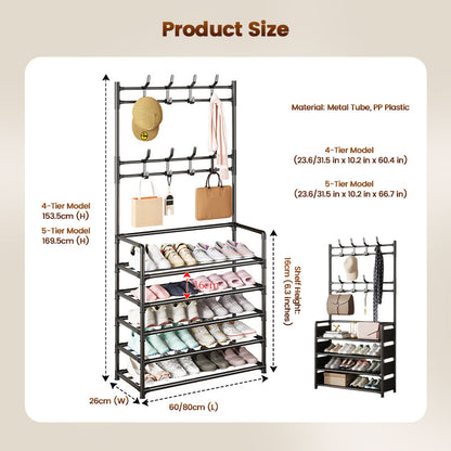 Multi-Functional Entryway Shoe & Coat Rack