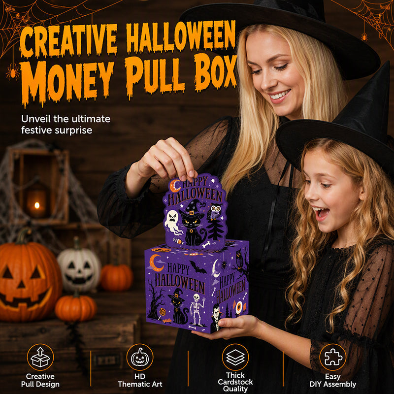 ⏳LAST DAY SALE 50% OFF !! 🎃 Halloween Money Pulling Gift Box | Fun Cash Pull‑Out Party Box📦