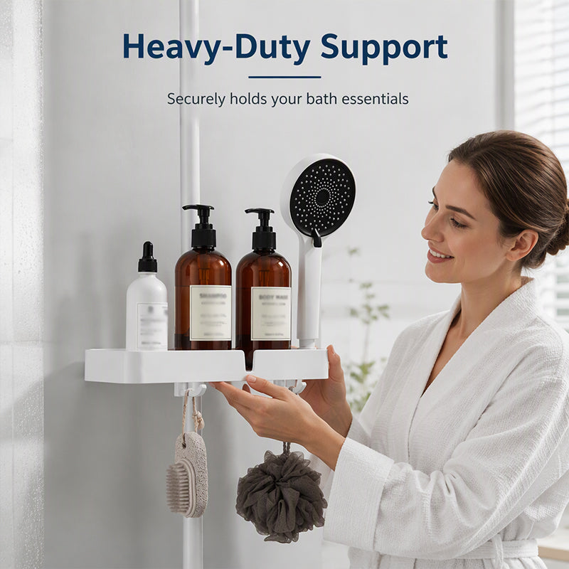 Adjustable Shower Riser Rail Storage Rack